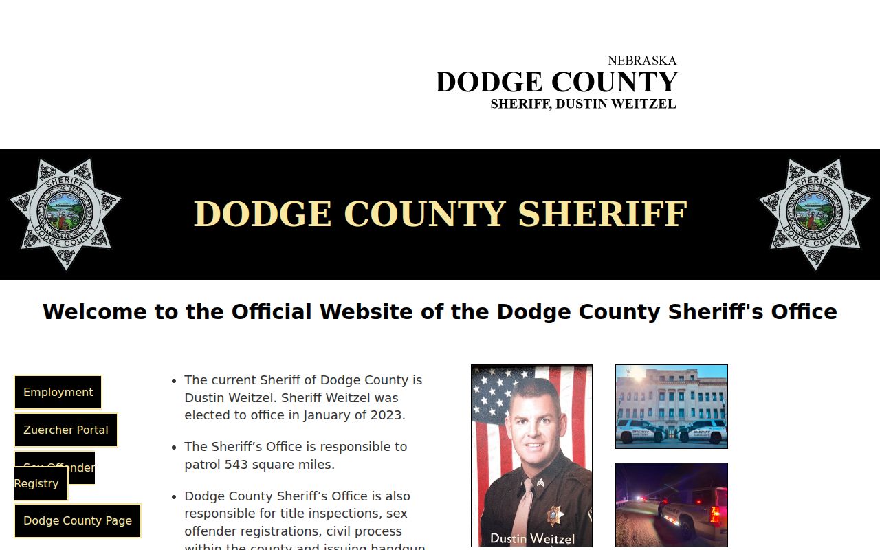 Dodge County Sheriff services for arrest and jail records