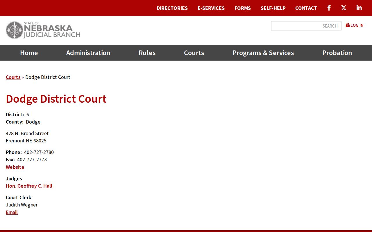 Dodge County criminal court case information for District Court