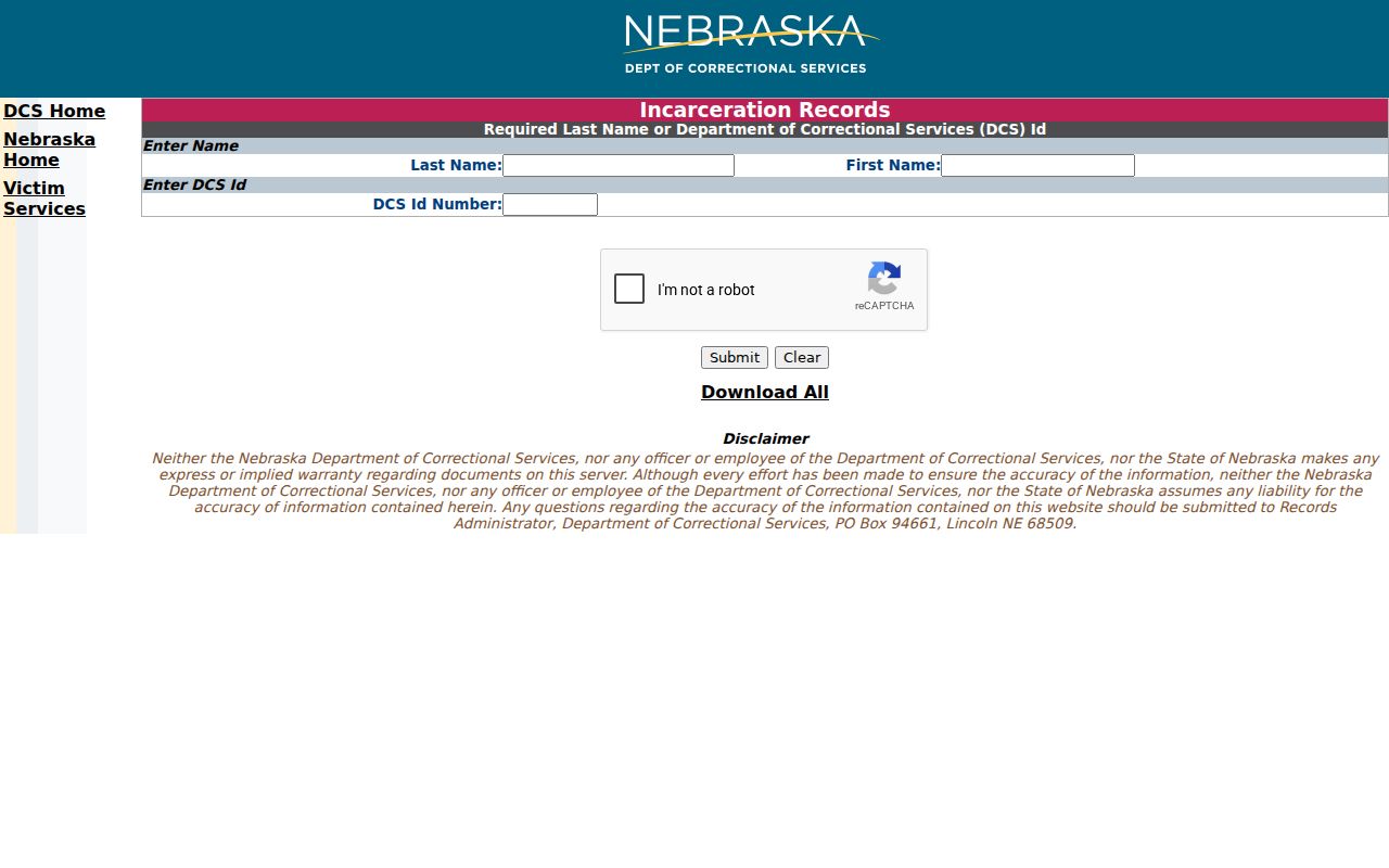 Dodge County criminal records NDCS incarceration search
