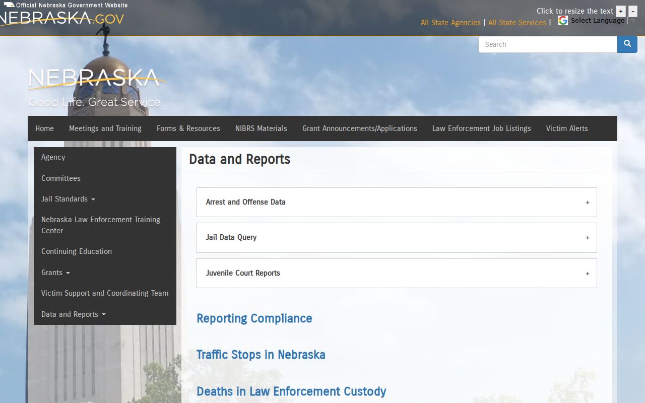 Scribner criminal record context from Nebraska Crime Commission data