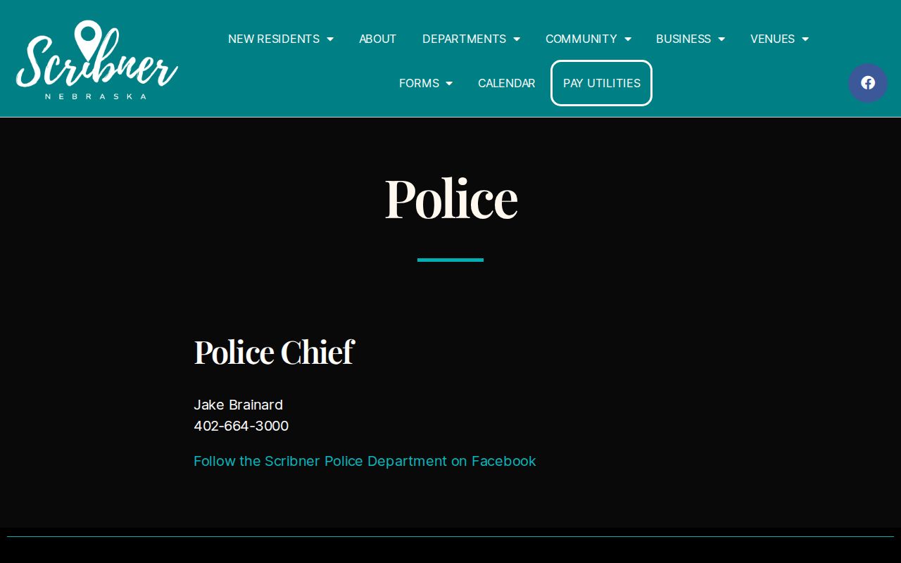 Scribner Police source for local criminal record requests